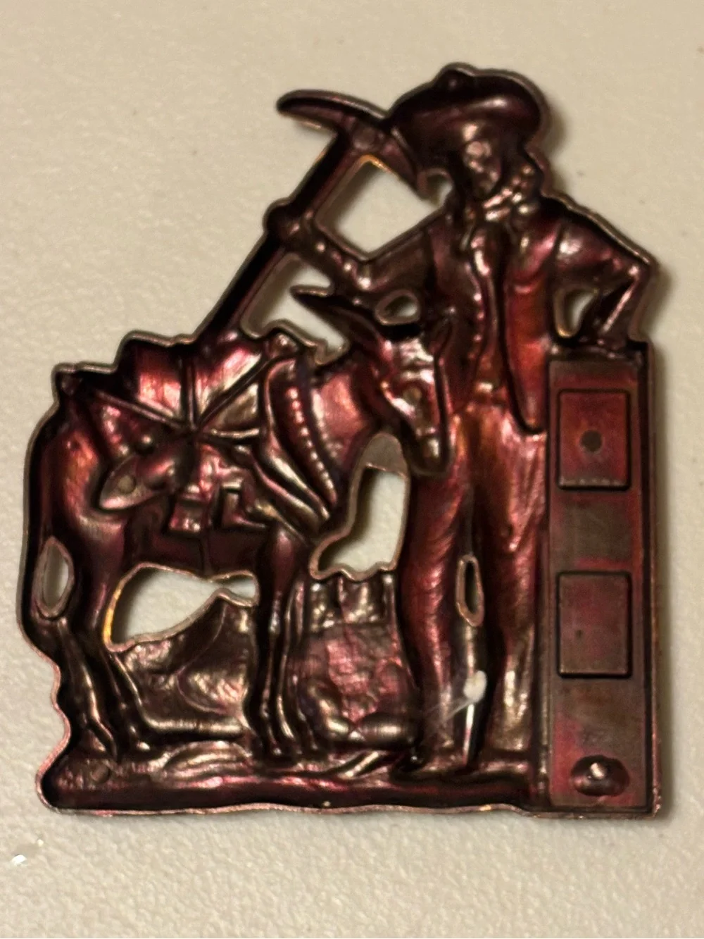 Vintage-Style Souvenir Copper Miner & Mule Wall Thermometer - Colorado